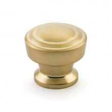 Schaub and Company 533-SSB - Knob, Round, Signature Satin Brass, 1-1/4'' dia