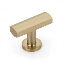 Schaub and Company 552-SSB - T-Knob, Signature Satin Brass, 1-3/4''