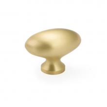 Schaub and Company 719-SB - Knob, Oval, Satin Brass, 1-3/8'' dia