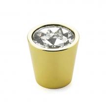 Schaub and Company 72-C-03 - Knob, Cylinder Glass, Polished Brass, 1-1/16'' dia