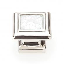 Schaub and Company 818-MOP/PN - Mother Of Pearl,Square Knob With Mother Of Pearl Inlay And Polished Nickel,1-1/4'' Dia