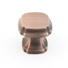 Schaub and Company 882-EBZ - Knob, Square, Empire Bronze, 1-3/8'' dia