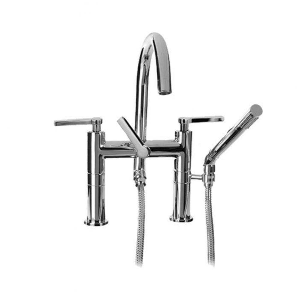 Contemporary Deckmount Tub Filler with Handshower CAPELLA CHROME .26