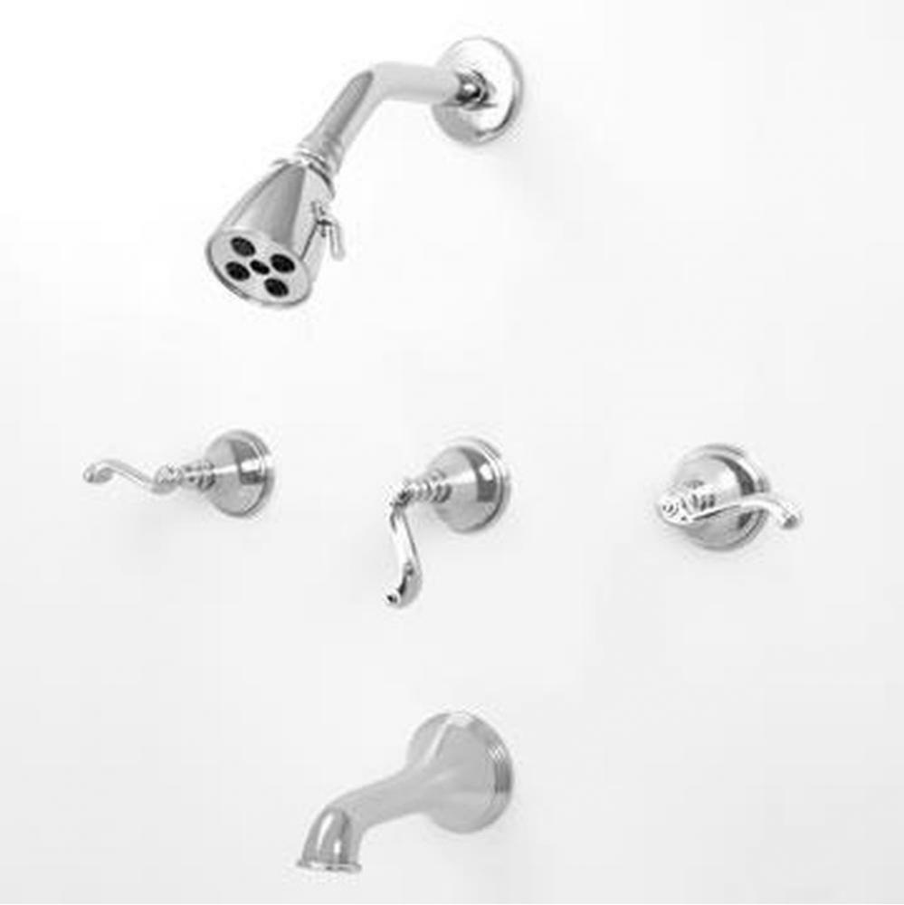 3 Valve Tub & Shower Set TRIM (Includes HAF and Wall Tub Spout) CHARLOTTE CHROME .26