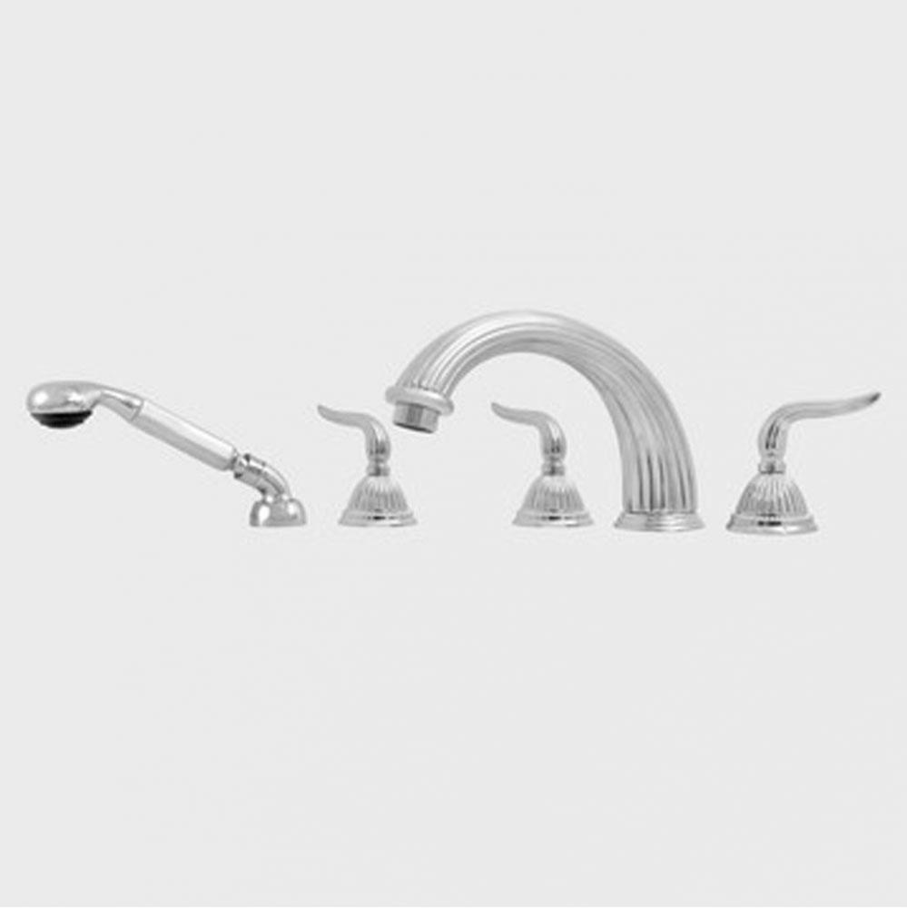 Roman Tub Set TRIM with Deckmount Handshower JEFFERSON ELITE II UNCOATED POLISHED BRASS .33