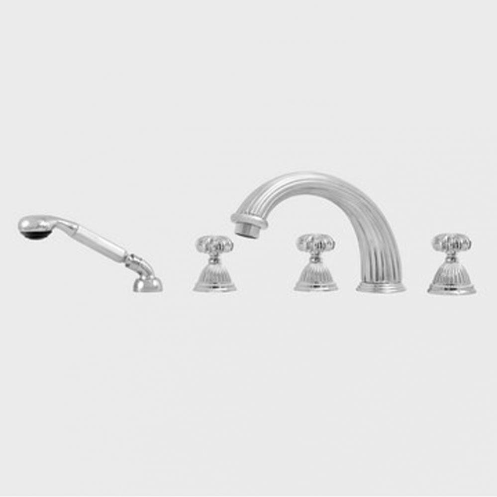 Roman Tub Set TRIM with Deckmount Handshower MADISON ELITE UNCOATED POLISHED BRASS .33