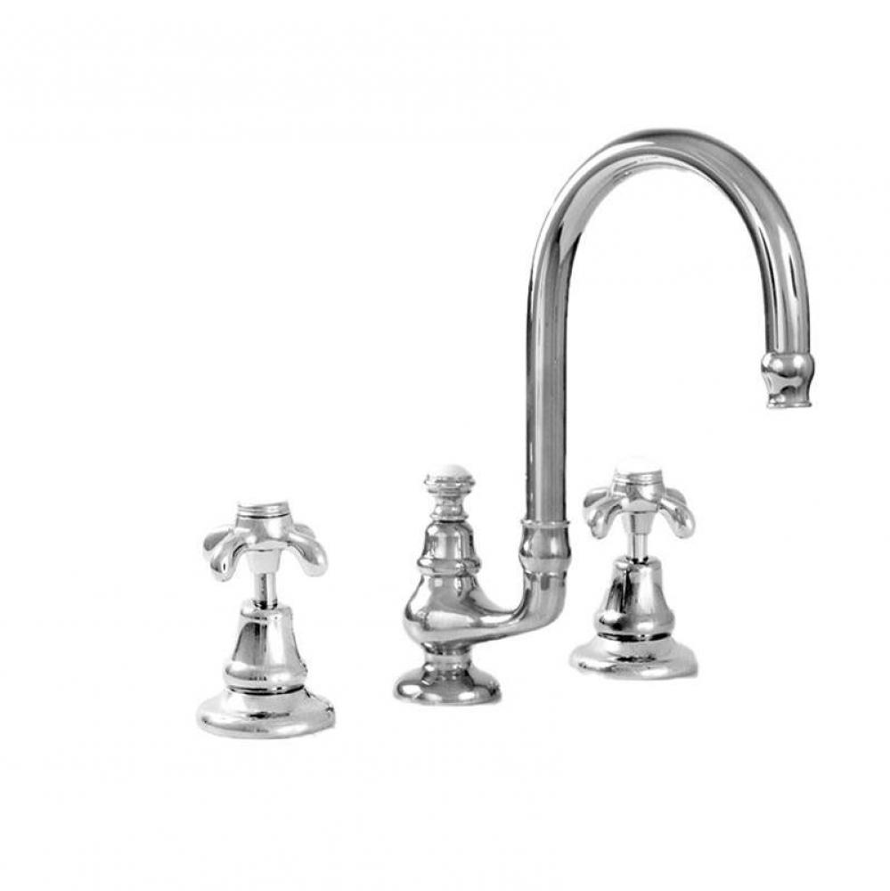 Sancerre Petite Widespread Lavatory Set with 481 Drop Cross Handle in Polished Brass PVD