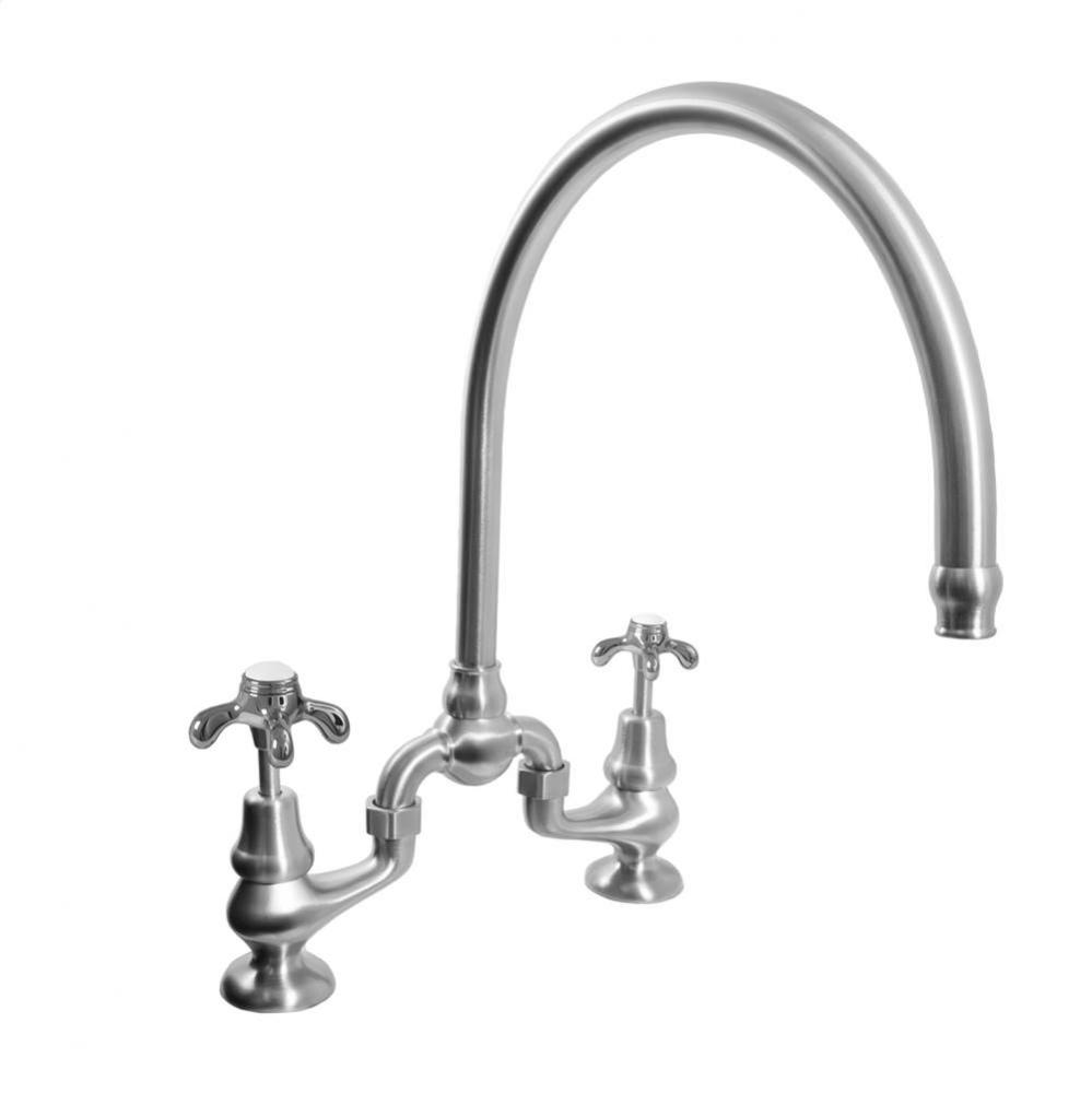 Sancerre Bridge Kitchen/Bar Faucet with High-Arc Spout and 481 Drop Cross Handle in Sable Bronze