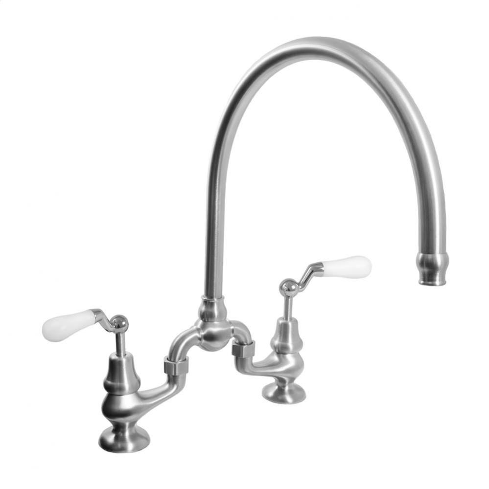 Sancerre Bridge Kitchen/Bar Faucet with High-Arc Spout and 482 Offset Lever in Slate PVD