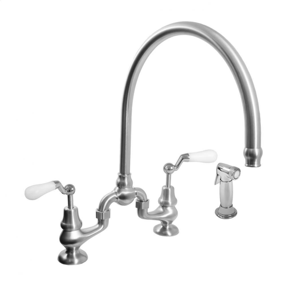 Sancerre Bridge Kitchen Faucet with High-Arc Spout, Handspray, and 482 Offset Lever in Black Oil R