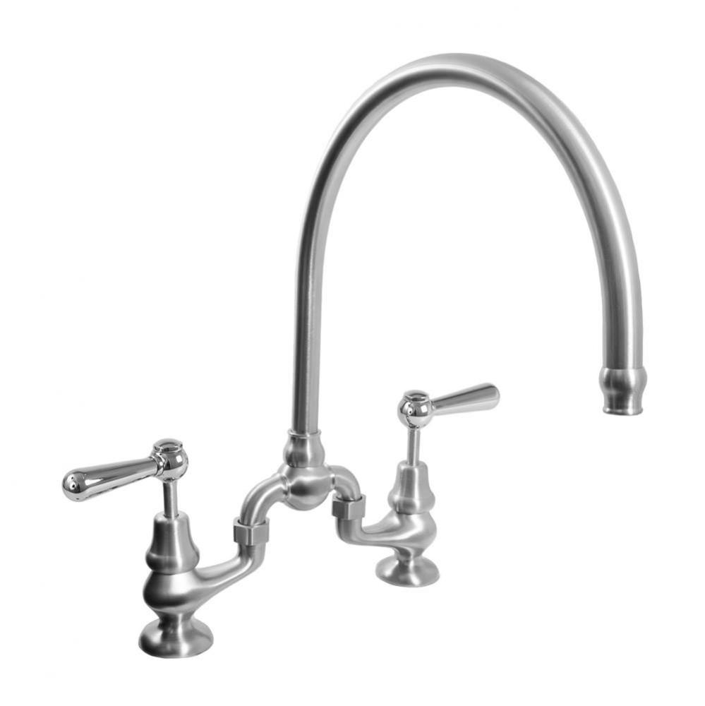 Sancerre Bridge Kitchen/Bar Faucet with High-Arc Spout and 484 Straight Lever in Black Oil Rubbed