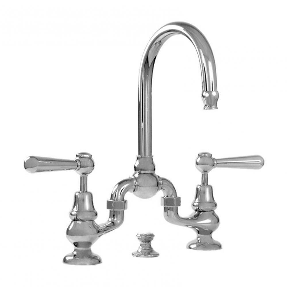 Sancerre Bridge Lavatory Set with 484 Straight Lever in Polished Chrome