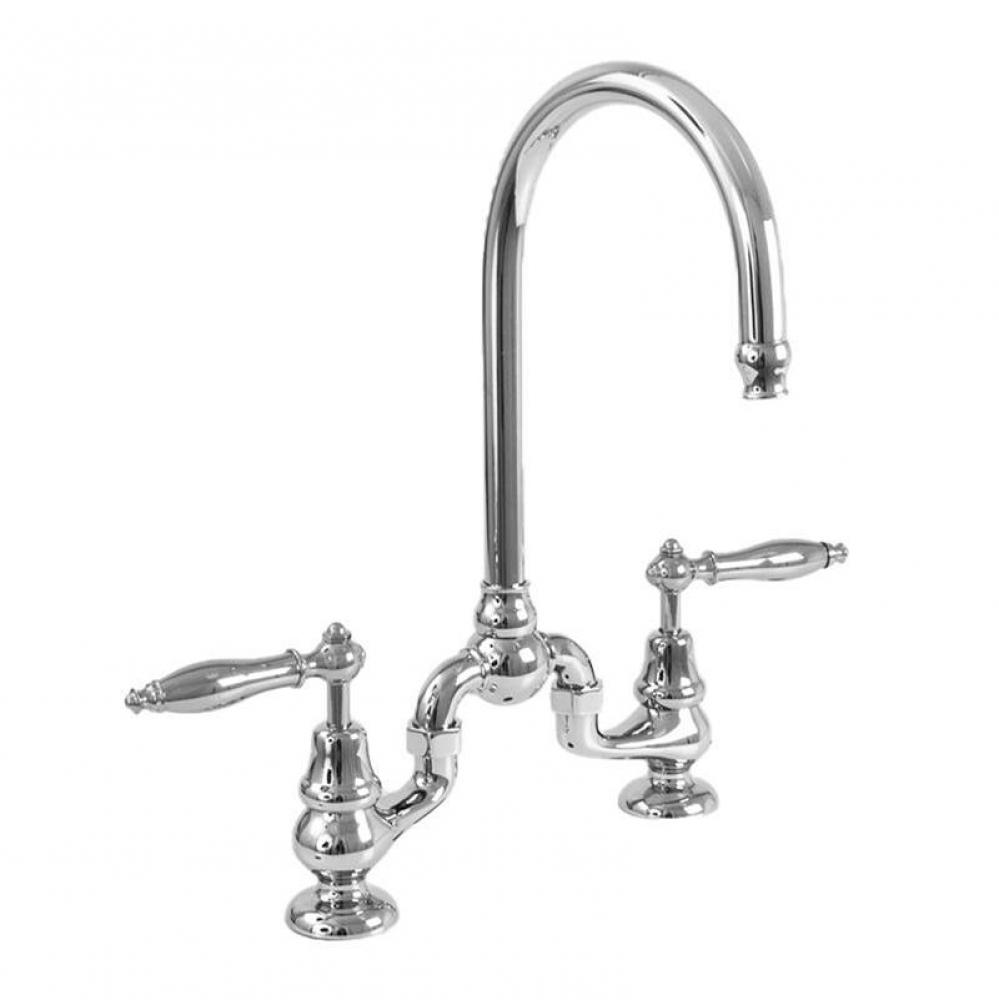 Sancerre Bridge Kitchen/Bar Faucet with 486 Finial Lever in Polished Chrome