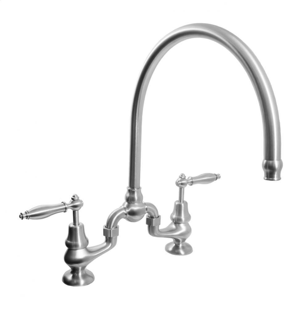 Sancerre Bridge Kitchen/Bar Faucet with High-Arc Spout and 486 Finial Lever in Black Oil Rubbed Br