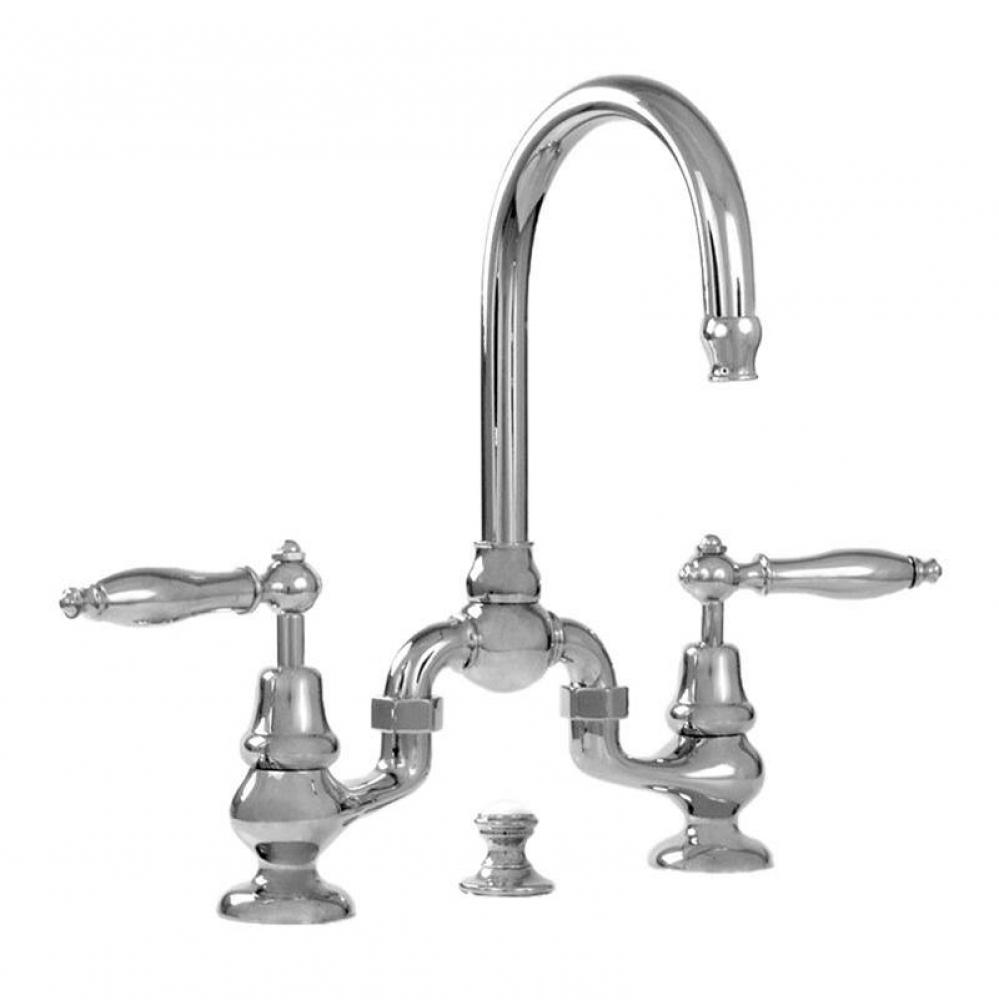 Sancerre Bridge Lavatory Set with 486 Finial Lever in Polished Chrome