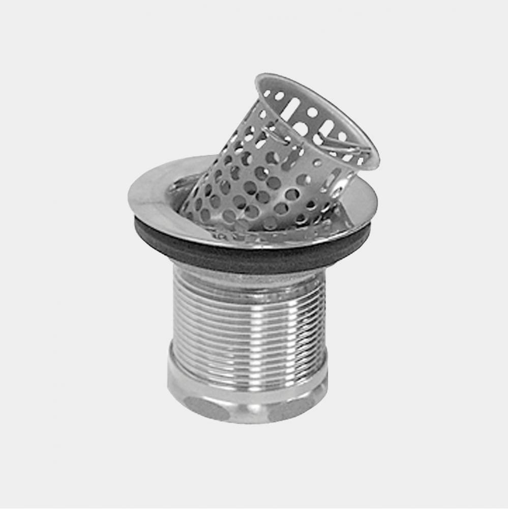 Junior strainer basket 1-1/2'' NPT, fits 2'' sink openings.  Complete with nut