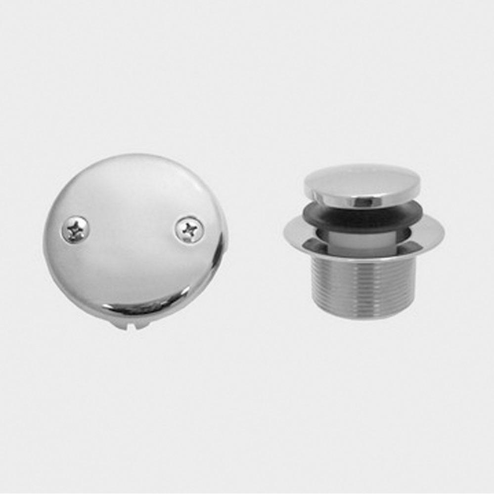 Faceplate for Waste and Overflow with 2 Holes and Screws Toe Activated Tub Drain (APS.11.257). 1-1