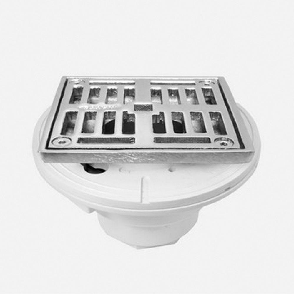 4'' Square Fleur PVC Shower Drain Body Only - PVC