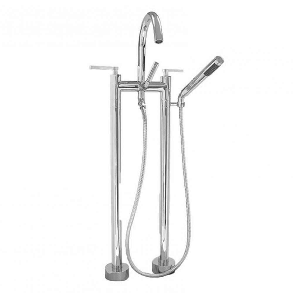 120 Capella Contemporary Floormount Tub Filler W/ Handshower Complete- Trim Only