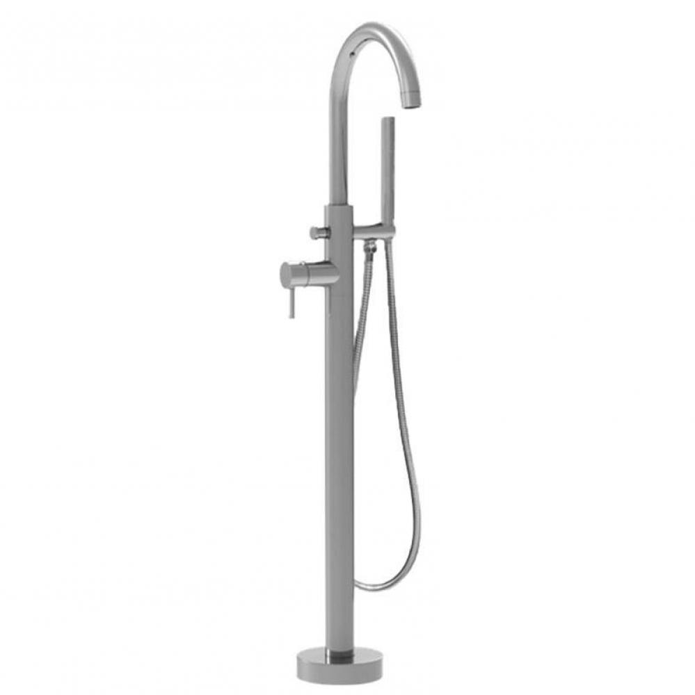 120 Contemporary Floormount Single-Hole Tub Filler W/ Handshower Complete