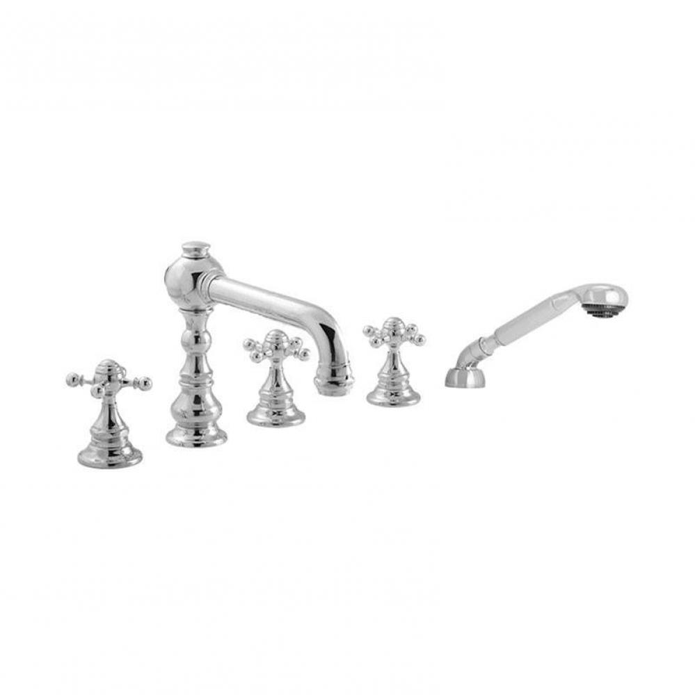 Roman Tub Set TRIM with Deckmount Handshower TREMONT-X UNCOATED POLISHED BRASS .33