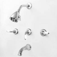 Sigma 1.322533DT.26H - 3 Valve Tub & Shower Set TRIM (Includes HAF and Wall Tub Spout) VENEZIA CHROME .26 HONEY ONYX