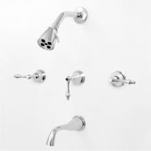 Sigma 1.201733T.26 - 3 Valve Tub & Shower Set TRIM (Includes HAF and Wall Tub Spout) MONTREAL CHROME .26