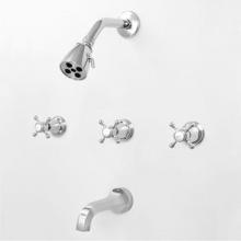 Sigma 1.305533T.26 - 3 Valve Tub & Shower Set TRIM (Includes HAF and Wall Tub Spout) ST. MICHEL CHROME .26