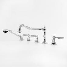 Sigma 1.355693T.33 - Roman Tub Set TRIM with Deckmount Handshower LOIRE UNCOATED POLISHED BRASS .33