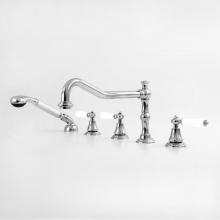 Sigma 1.355793T.33 - Roman Tub Set TRIM with Deckmount Handshower ORLEANS UNCOATED POLISHED BRASS .33