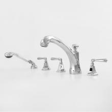 Sigma 1.727493T.33 - Roman Tub Set TRIM with Deckmount Handshower VALENCIA UNCOATED POLISHED BRASS .33