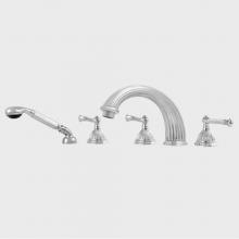 Sigma 1.324593T.33 - Roman Tub Set TRIM with Deckmount Handshower DEVON UNCOATED POLISHED BRASS .33