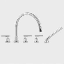 Sigma 1.344993T.33 - Roman Tub Set TRIM with Deckmount Handshower POLARIS II UNCOATED POLISHED BRASS .33