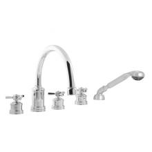 Sigma 1.255493T.33 - Roman Tub Set TRIM with Deckmount Handshower REGENT-X UNCOATED POLISHED BRASS .33