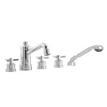 Sigma 1.285493T.33 - Roman Tub Set TRIM with Deckmount Handshower REGENT-X UNCOATED POLISHED BRASS .33