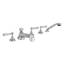 Sigma 1.300193T.33 - Roman Tub Set TRIM with Deckmount Handshower ARIA UNCOATED POLISHED BRASS .33