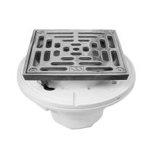 Sigma APS.3PVC.510T.26 - PVC Floor Drain with 5x5'' Square Adjustable Nickel Bronze Strainer Assembly TRIM CHROME