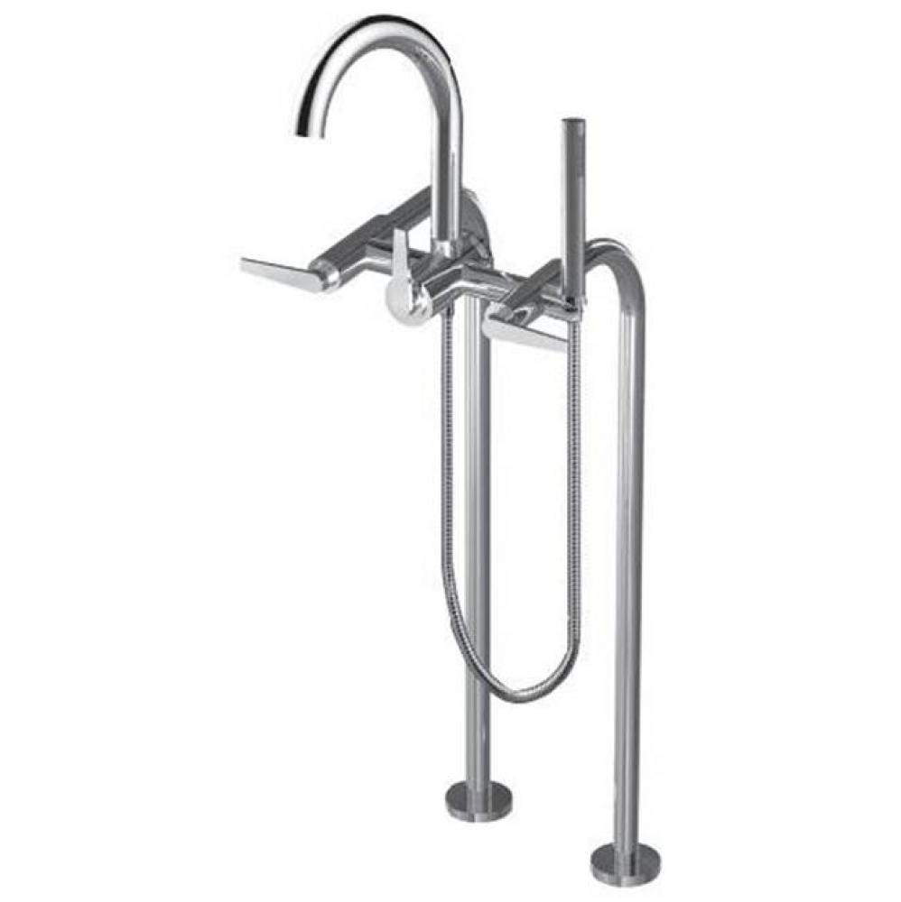 Floor Mount Tub Filler W/ Hn Handle And Hand Shower