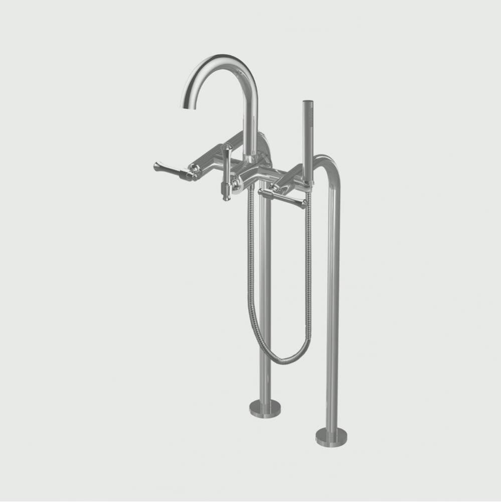 Floor Mount Tub Filler W/ Hn Handle And Hand Shower