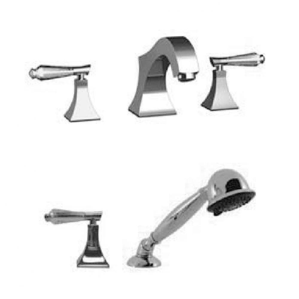 Roman Tub Filler Set With Hand Held Shower With ''Dc'' Handles - (Uses P0003 V