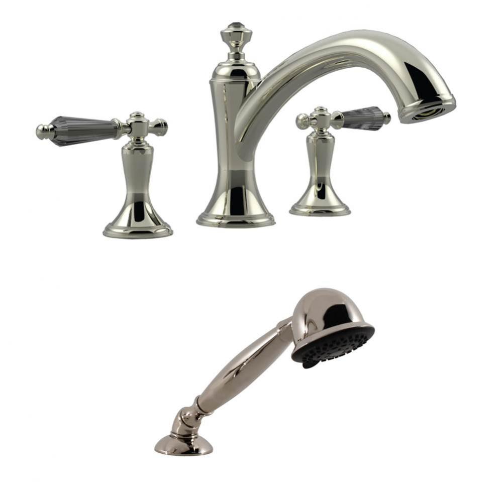 Roman Tub Filler Trim W/ Kt Handles And Mf Handheld - (Uses P0004 Valve)