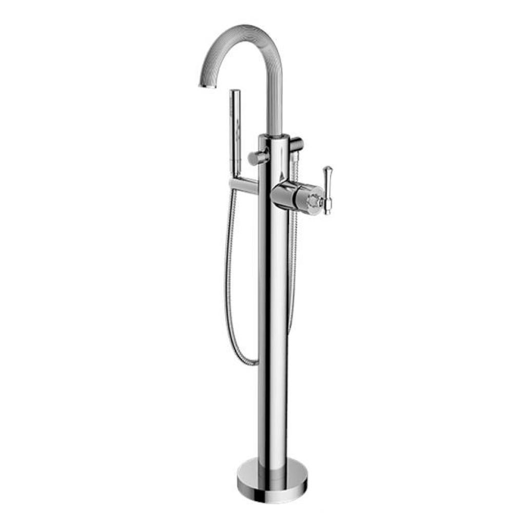 TRIM - Floor Mount Tub Filler with Hand Shower