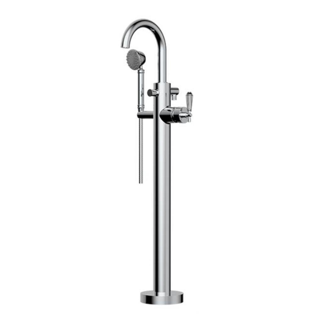 TRIM - Floor Mount Tub Filler with Hand Shower