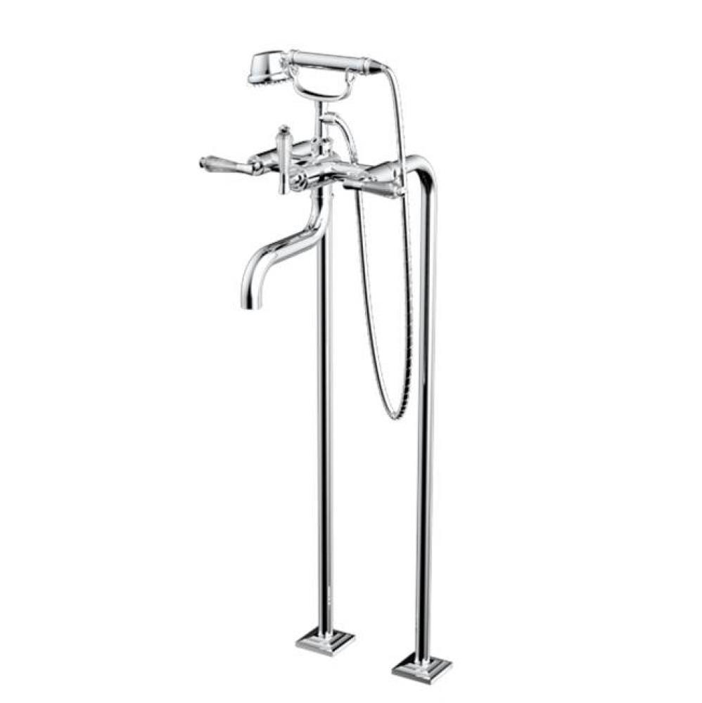 Floor Mount Tub Filler with Hand Shower