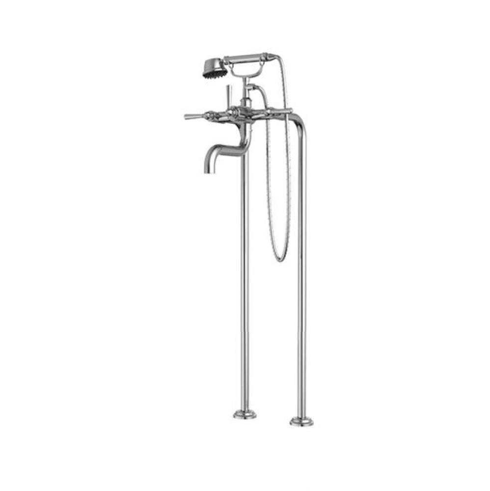 Floor Mount Tub Filler with Hand Shower