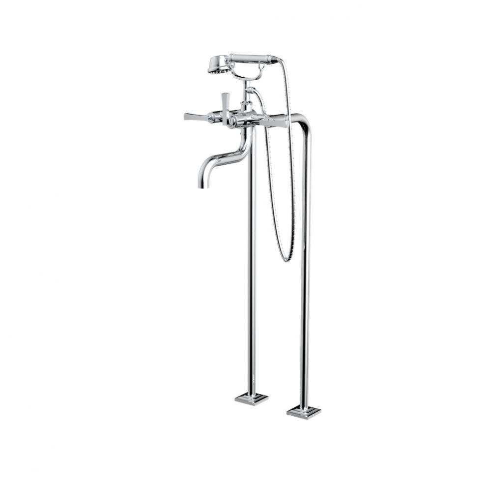 Floor Mount Tub Filler with Hand Shower