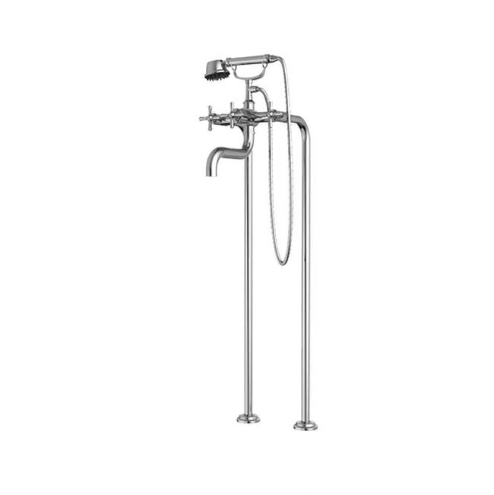 Floor Mount Tub Filler with Hand Shower