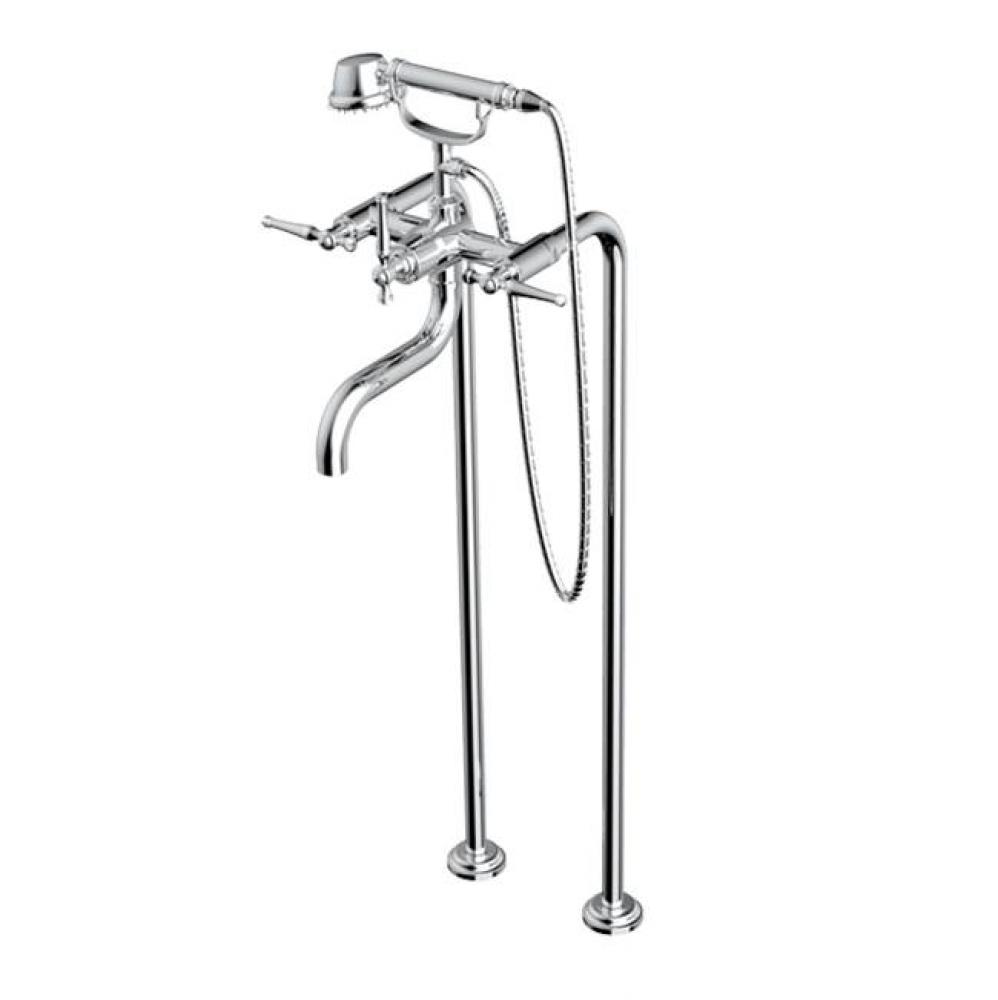 Floor Mount Tub Filler with Hand Shower