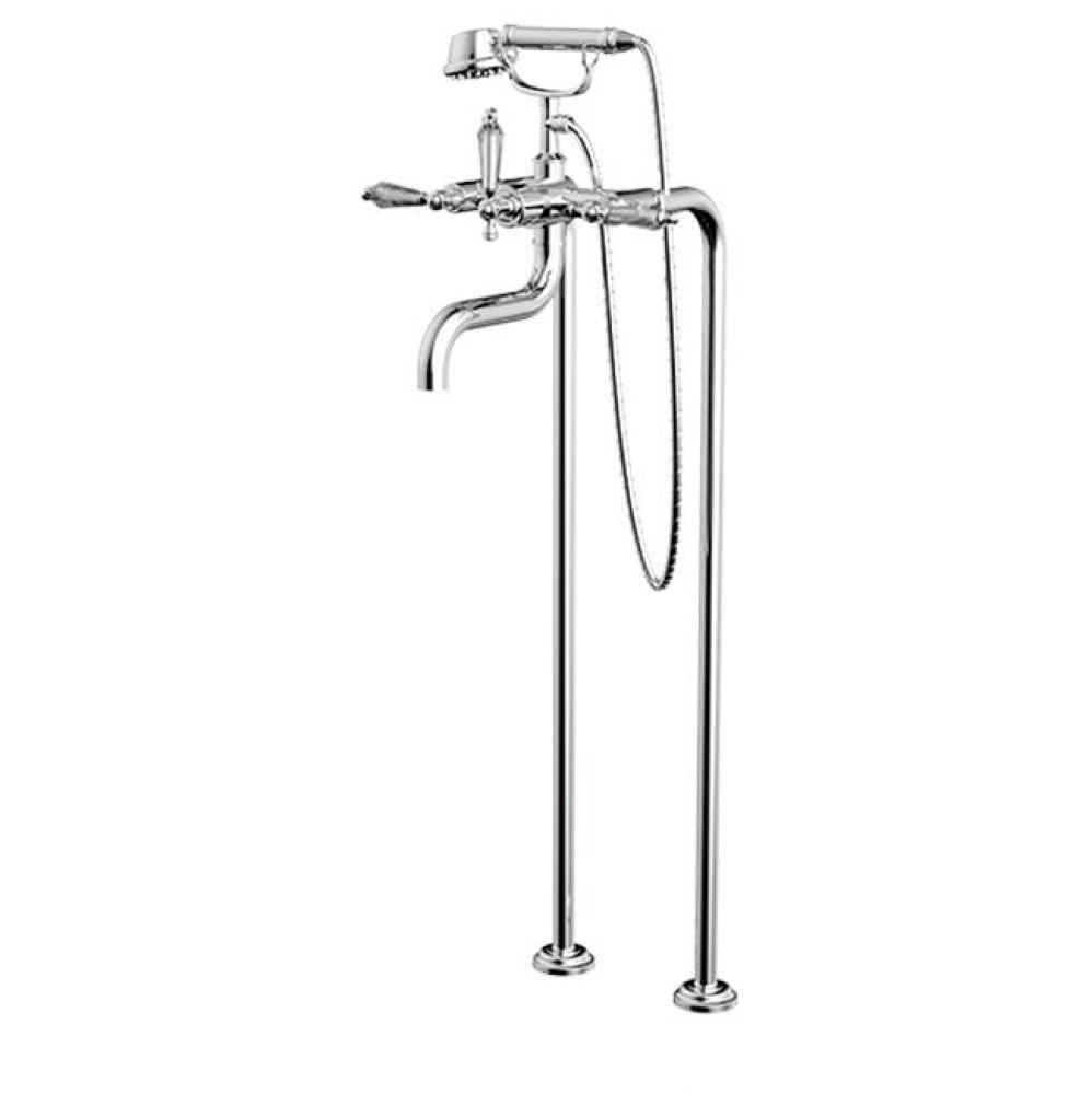 Floor Mount Tub Filler with Hand Shower