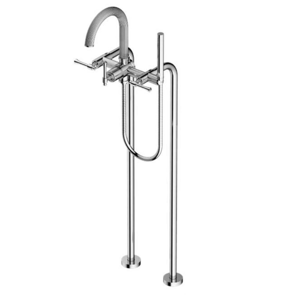 Floor Mount Tub Filler with Hand Shower